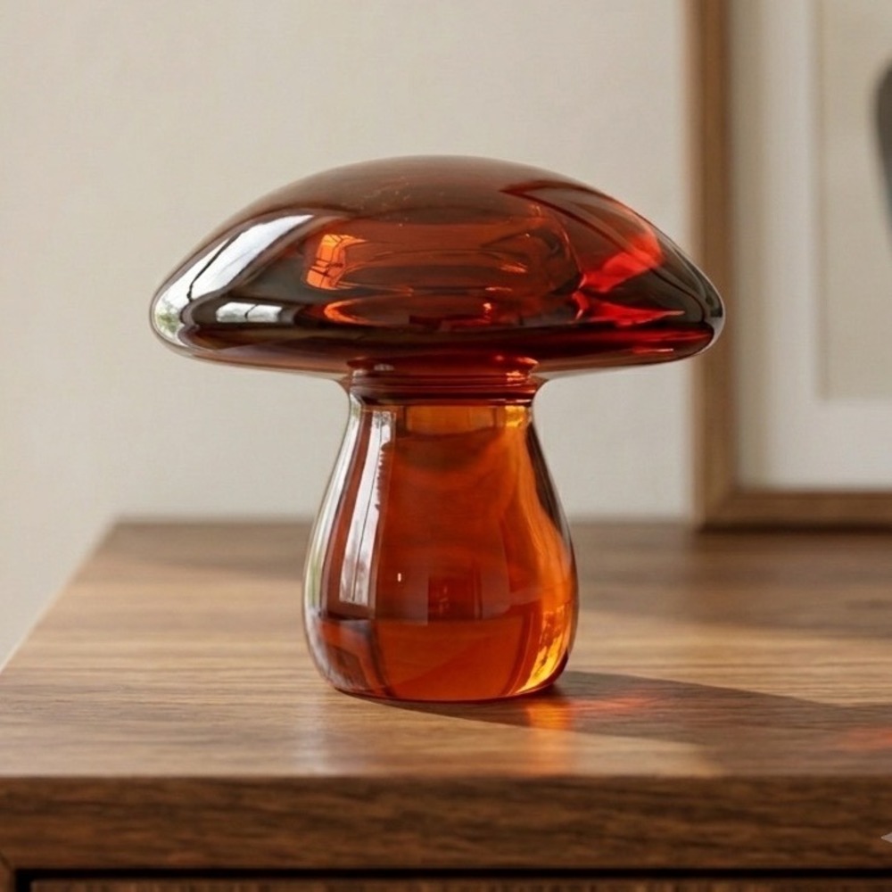 Blenko 7020M Tangerine Glass Mushroom Joel Myers 1970 Mid Century Modern
